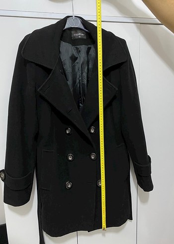 Kadın Siyah Kaşe Kaban - Görsel 6