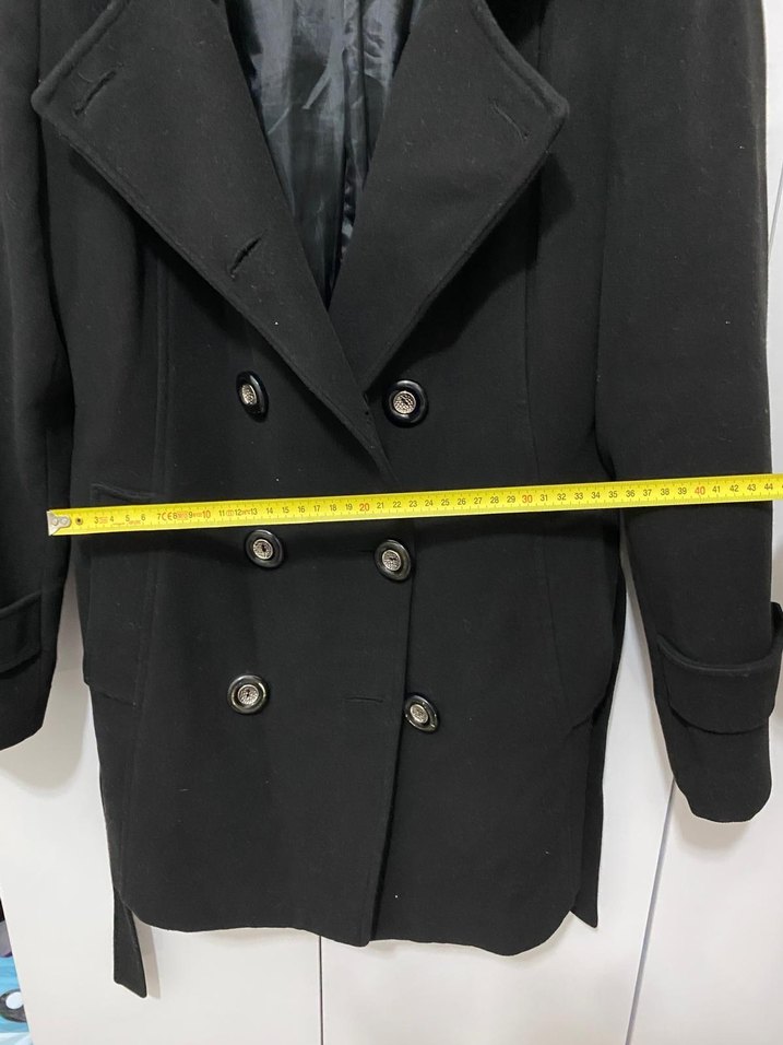 Kadın Siyah Kaşe Kaban - Görsel 5