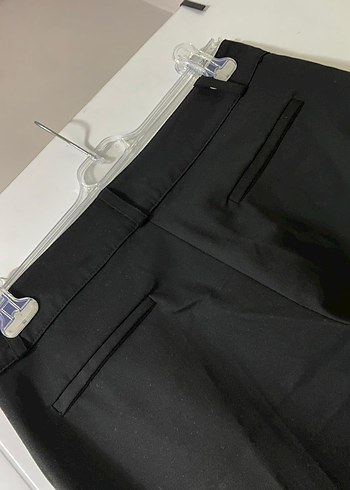 Düğmeli Siyah Kadın Kumaş Pantolon - Görsel 3