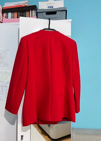 Klasik Kırmızı Kadın Blazer Ceket - Görsel 4