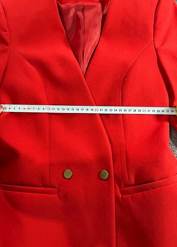 Klasik Kırmızı Kadın Blazer Ceket - Görsel 6