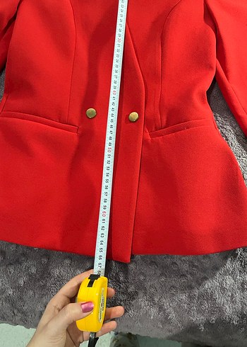 Klasik Kırmızı Kadın Blazer Ceket - Görsel 5