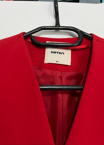 Klasik Kırmızı Kadın Blazer Ceket - Görsel 3