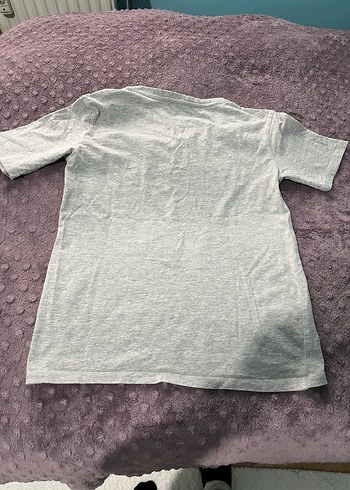 Gri Kısa Kollu Baskılı Kadın Tişört - Görsel 4