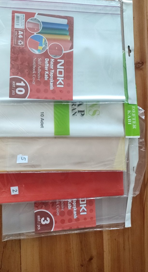 30 ADET ŞEFFAF RENKLİ HAZIR YAPIŞKANLI DEFTER KABI - Görsel 2