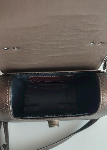 Vintage Desenli Kahverengi Deri Kadın Çanta - Görsel 3