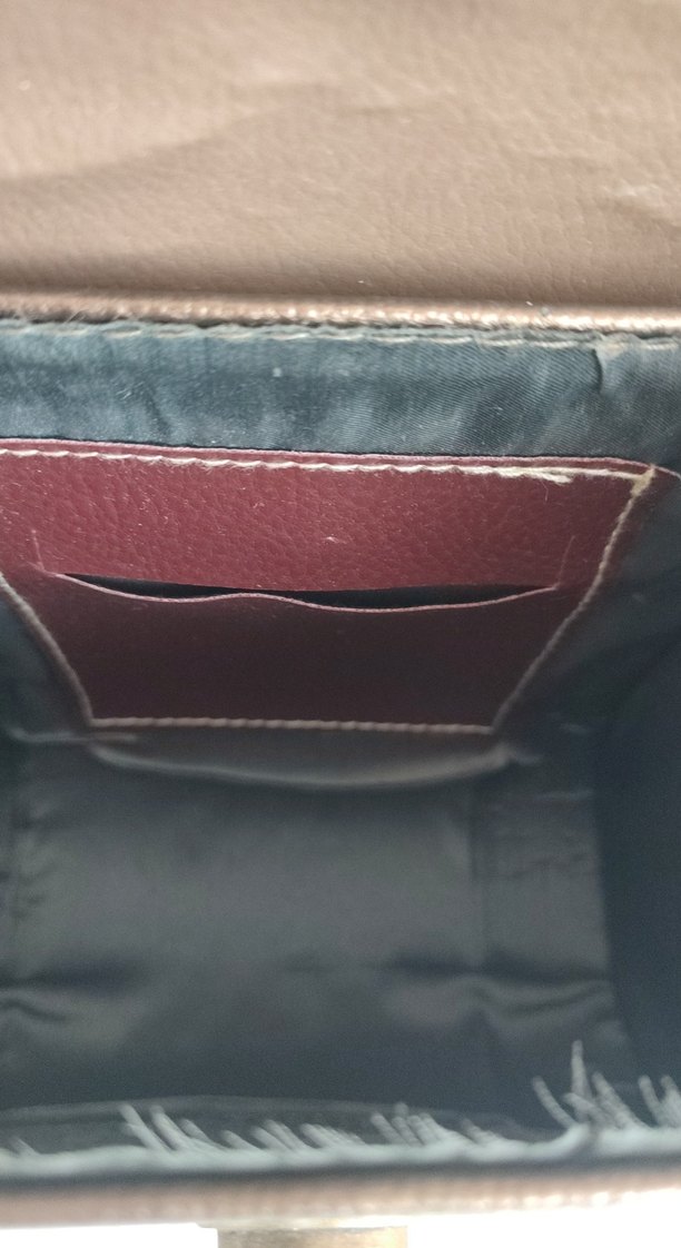 Vintage Desenli Kahverengi Deri Kadın Çanta - Görsel 4