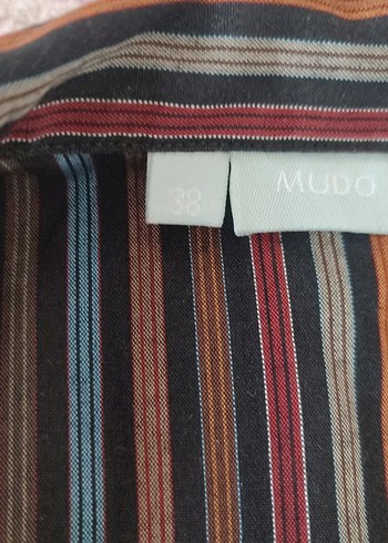 Çizgili Kadın Gömlek, Uzun Kollu, Düğmeli - Görsel 2