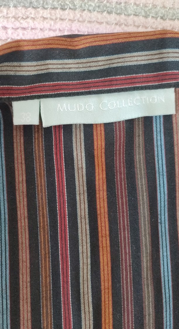 Çizgili Kadın Gömlek, Uzun Kollu, Düğmeli - Görsel 3