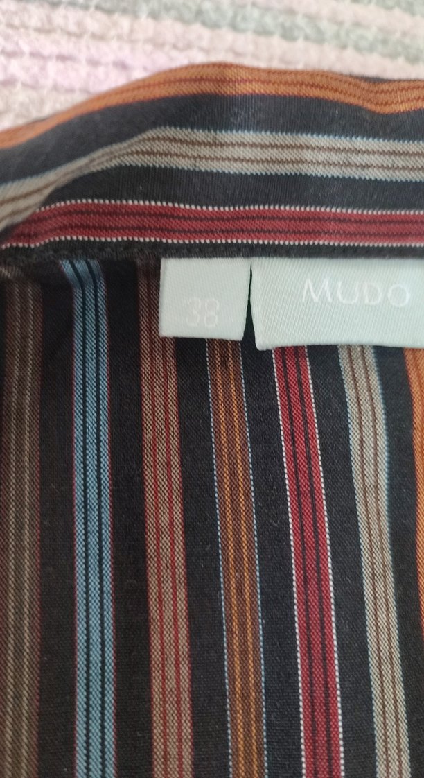 Çizgili Kadın Gömlek, Uzun Kollu, Düğmeli - Görsel 2