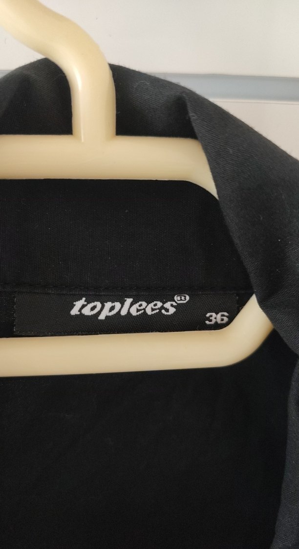 Düğmeli Siyah Uzun Kollu Gömlek - Görsel 2