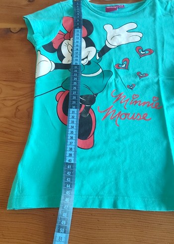 7 Yaş Beden turkuaz Renk Kız Çocuk Turkuaz Minnie Mouse Baskılı Tişört