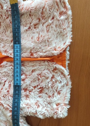 Kız Çocuk Beyaz Turuncu Tüylü Bolero - Görsel 5