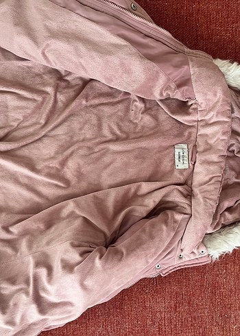 Pembe Suni Kürklü Mont - Görsel 4