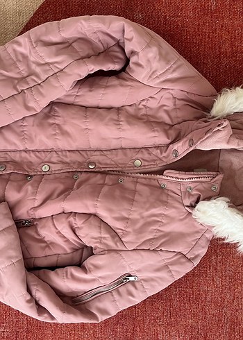 Pembe Suni Kürklü Mont - Görsel 2