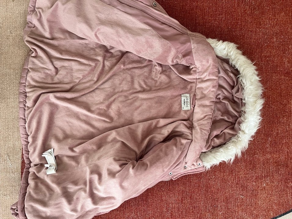 Pembe Suni Kürklü Mont - Görsel 4