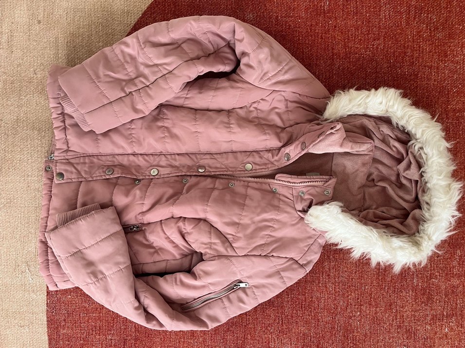 Pembe Suni Kürklü Mont - Görsel 2