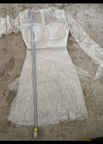 Bohem Beyaz dış çekim elbise - Görsel 5