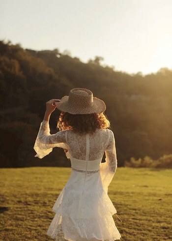 Bohem Beyaz dış çekim elbise - Görsel 2