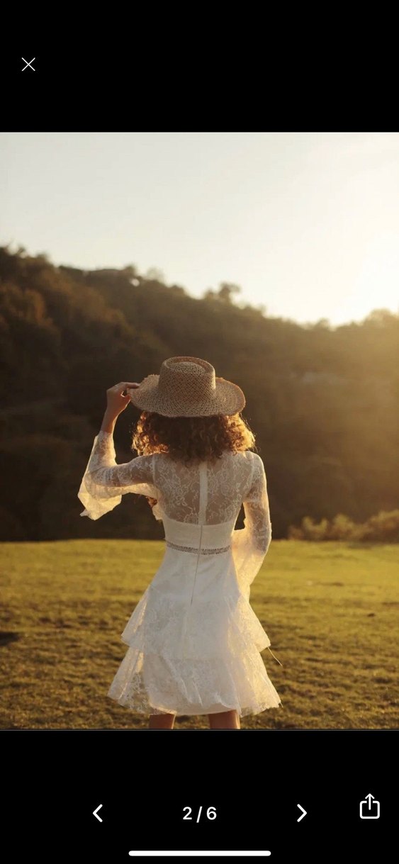 Bohem Beyaz dış çekim elbise - Görsel 2