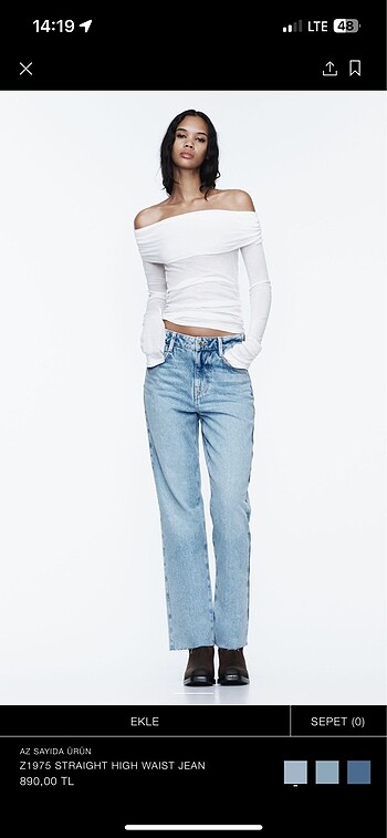 Zara Straight High Waist Jean
