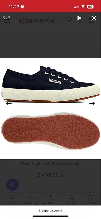 39 Beden lacivert Renk Superga Cotu Classic Spor Ayakkabı
