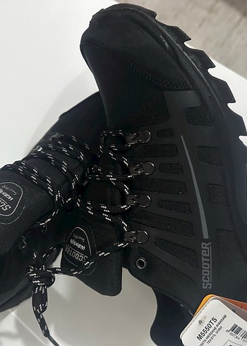 Erkek Siyah Kamuflaj Bağcıklı Biker scooter Outdoor Ayakkabı - Görsel 4