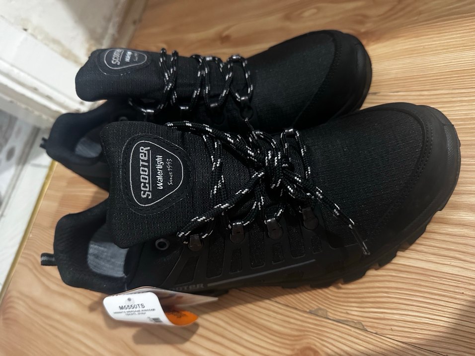 Erkek Siyah Kamuflaj Bağcıklı Biker scooter Outdoor Ayakkabı - Görsel 3