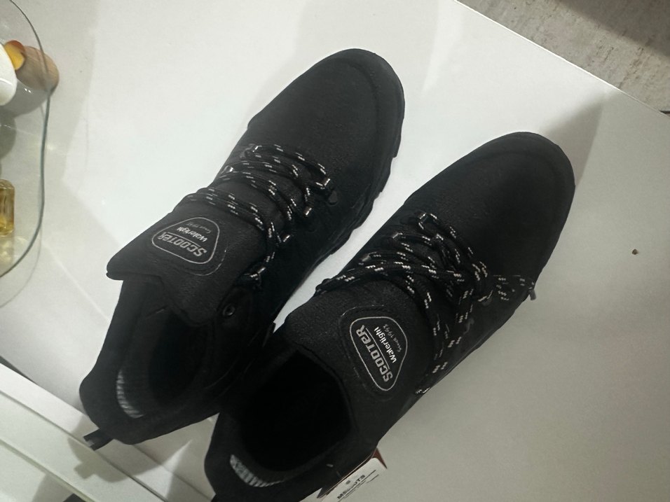 Erkek Siyah Kamuflaj Bağcıklı Biker scooter Outdoor Ayakkabı - Görsel 5