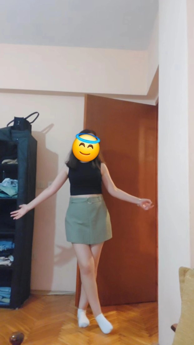 Haki Keten Şort Etek - Görsel 4