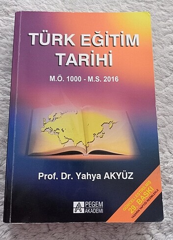Türk eğitim tarihi prof. Dr. Yahya Akyüz pegem akademi 