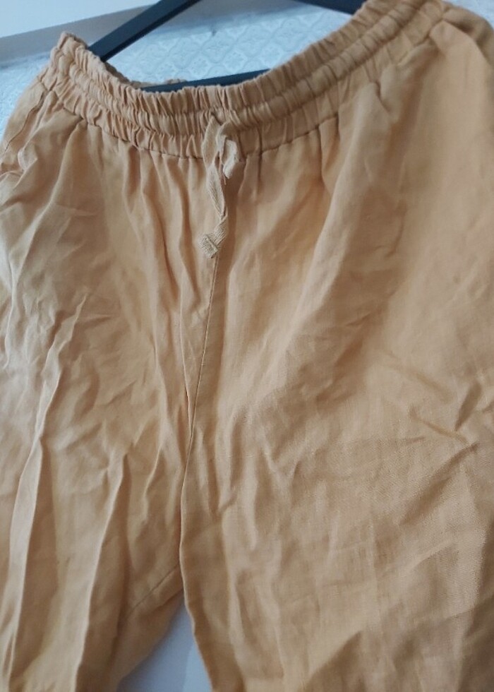 Keten Havuç kesim pantalon - Görsel 2