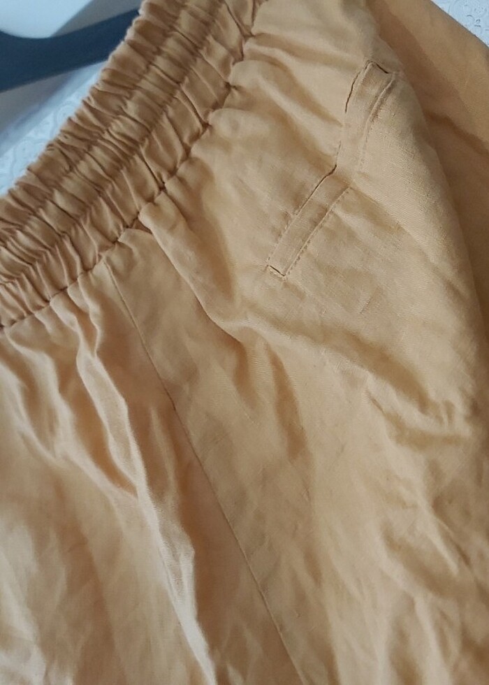 Keten Havuç kesim pantalon - Görsel 4