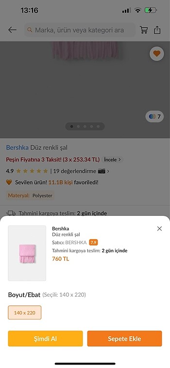 Bershka Bershka kırmızı şal