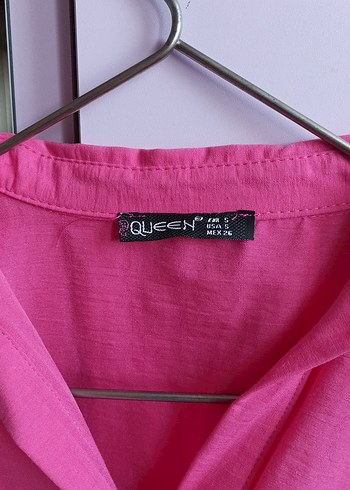 Diğer Düğmeli Pembe Kısa Kollu Gömlek