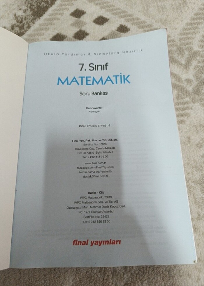 Final Yayınları 5. Sınıf Matematik Soru Bankası - Görsel 2