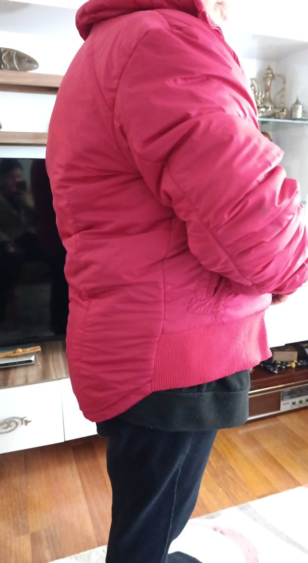 Pembe Kadın Midi Boy Fermuarlı Ceket - Görsel 2