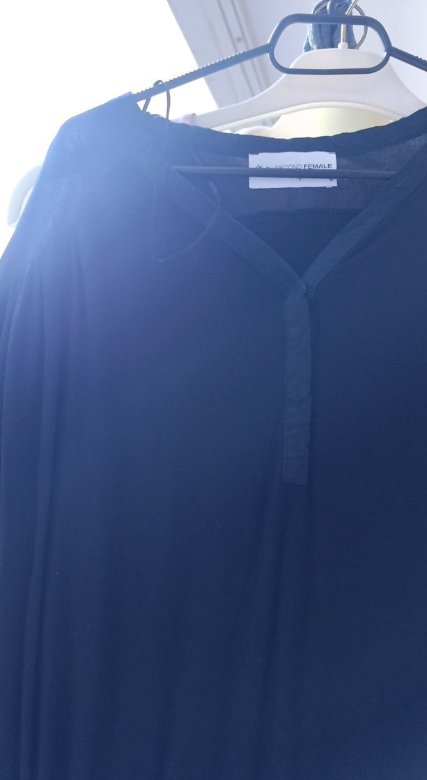 Uzun Kollu Siyah Salaş Kadın Elbise - Görsel 2