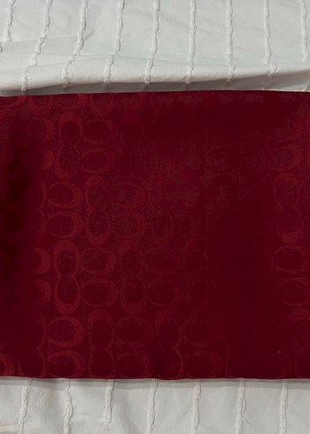 Bordo coach desenli pamuk jakar şal