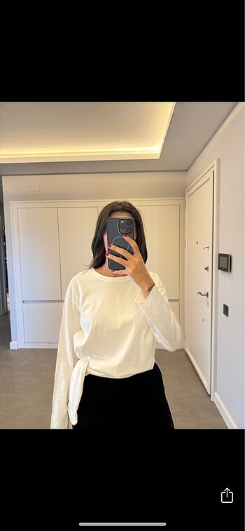 zara beyaz bağlamalı üst