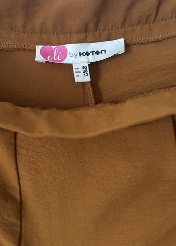 Koton Kahverengi Kemerli Salaş Kadın Pantolon