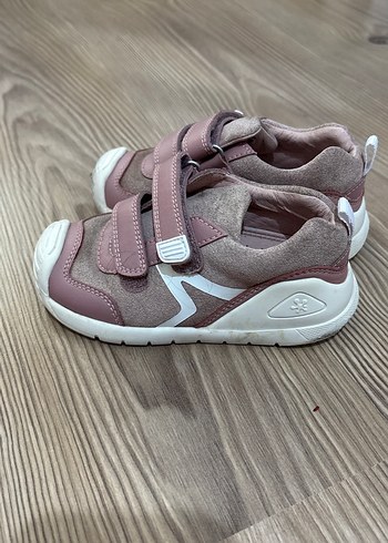 MANGO %100 deri Kız Çocuk Pembe Gri Cırt Cırtlı Spor Ayakkabı