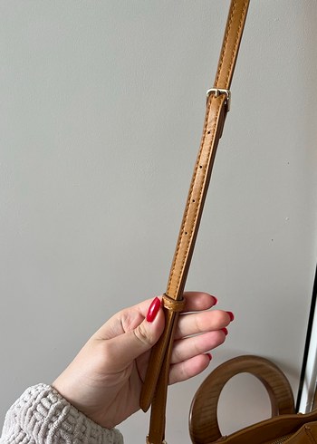 Mango Kahverengi  taba Süet Kadın Omuz Çantası - Görsel 4