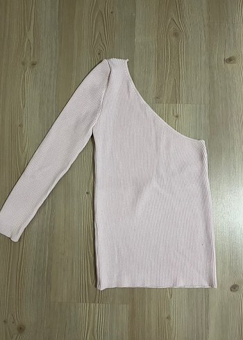 Mango marka L beden pembe tek omuz kazak - Görsel 2