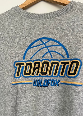 H&M marka XS beden Gri Toronto Baskılı Kadın Sweatshirt - Görsel 2