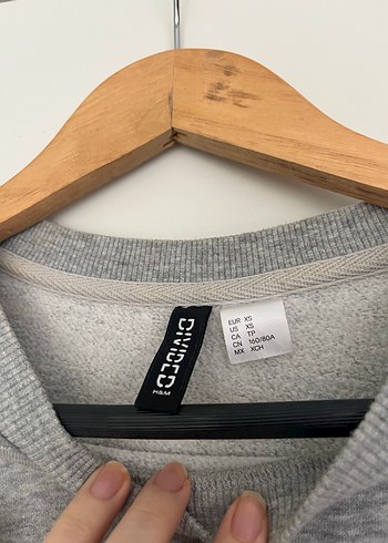 H&M marka XS beden Gri Toronto Baskılı Kadın Sweatshirt - Görsel 3
