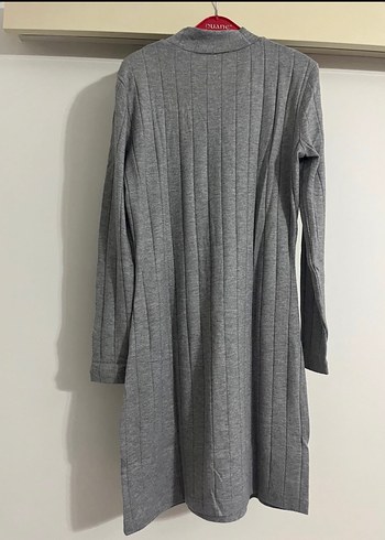 Mango Marka Gri renk L beden uzun kollu elbise - Görsel 2