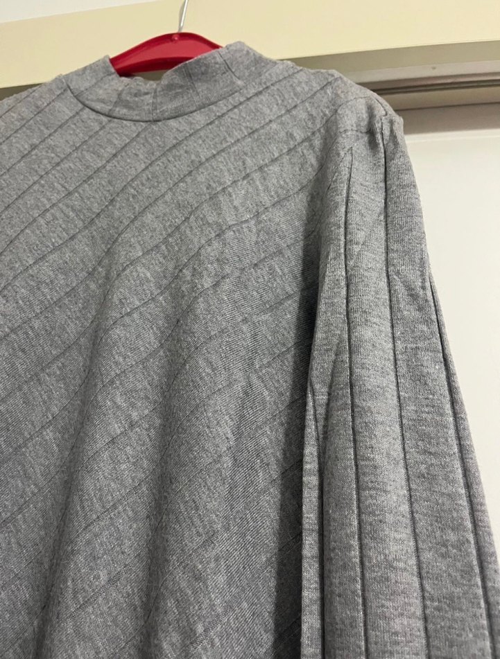 Mango Marka Gri renk L beden uzun kollu elbise - Görsel 3