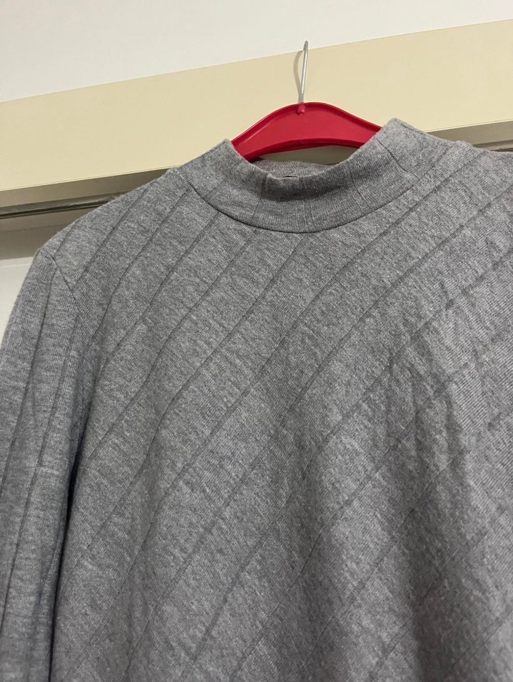 Mango Marka Gri renk L beden uzun kollu elbise - Görsel 5