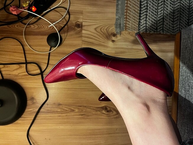 Derimod 38 numara bordo topuklu ayakkabı - Görsel 8